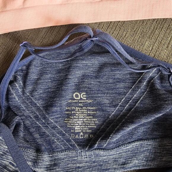 Athletic Essential Women's Blue Pink Racerback Athletic Sports Bra Size XL - Picture 6 of 7
